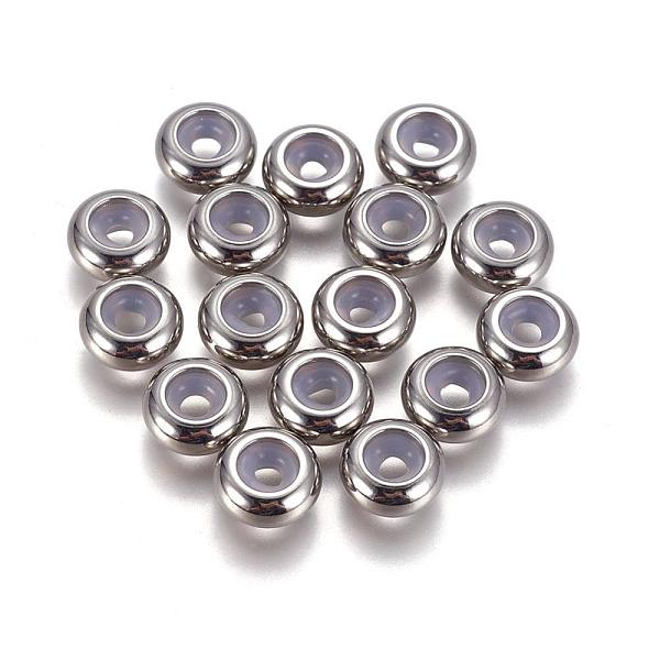 PandaHall 304 Stainless Steel Beads, with Rubber Inside, Slider Beads, Stopper Beads, Rondelle, Stainless Steel Color, 10x4~5mm, Hole: 5mm...
PandaHall 304 Stainless Steel Beads, with Rubber Inside, Slider Beads, Stopper Beads, Rondelle, Stainless Steel Color, 10x4~5mm, Hole: 5mm...