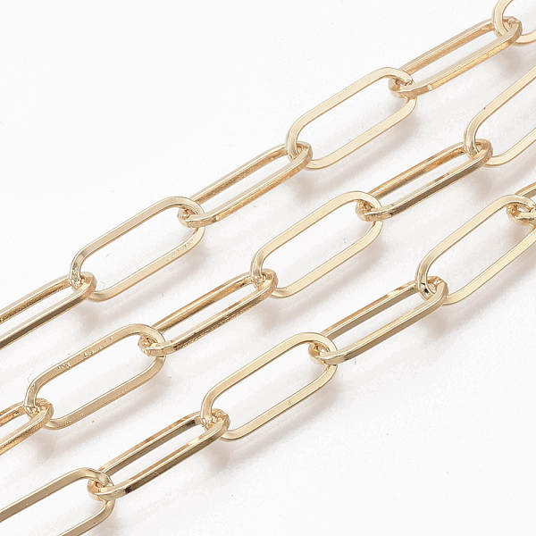 PandaHall Unwelded Iron Paperclip Chains, Flat Oval, Drawn Elongated Cable Chains, with Spool, Light Gold, 16x7x1.6mm, about 82.02 Feet...
PandaHall Unwelded Iron Paperclip Chains, Flat Oval, Drawn Elongated Cable Chains, with Spool, Light Gold, 16x7x1.6mm, about 82.02 Feet...