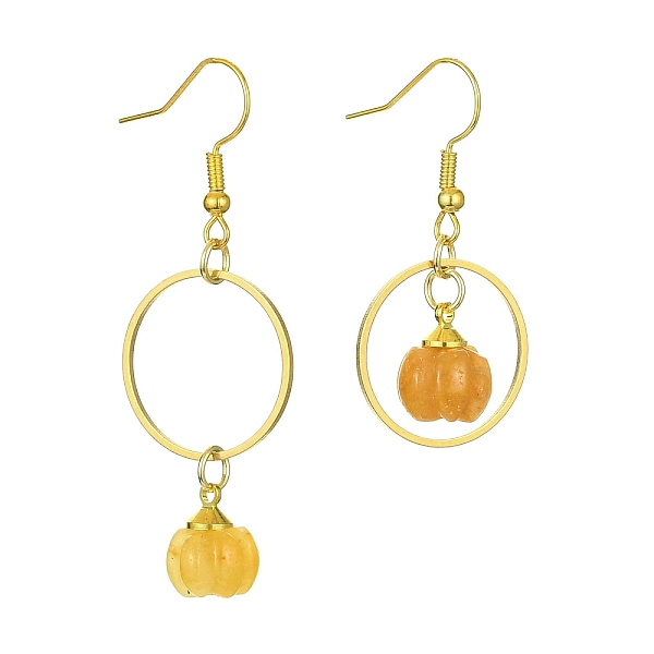 PandaHall Natural Yellow Aventurine Pumpkin with Ring Dangle Earrings, Iron Asymmetrical Earrings, 40~55.5x20mm Yellow Aventurine Pumpkin
PandaHall Natural Yellow Aventurine Pumpkin with Ring Dangle Earrings, Iron Asymmetrical Earrings, 40~55.5x20mm Yellow Aventurine Pumpkin
