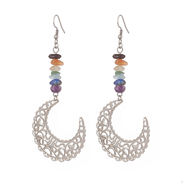 PandaHall Natural Mixed Gemstone Chips Dangle Earrings, Moon 304 Stainless Steel Earrings for Women, 97.5mm, Pin: 0.6mm Mixed Stone
PandaHall Natural Mixed Gemstone Chips Dangle Earrings, Moon 304 Stainless Steel Earrings for Women, 97.5mm, Pin: 0.6mm Mixed Stone
