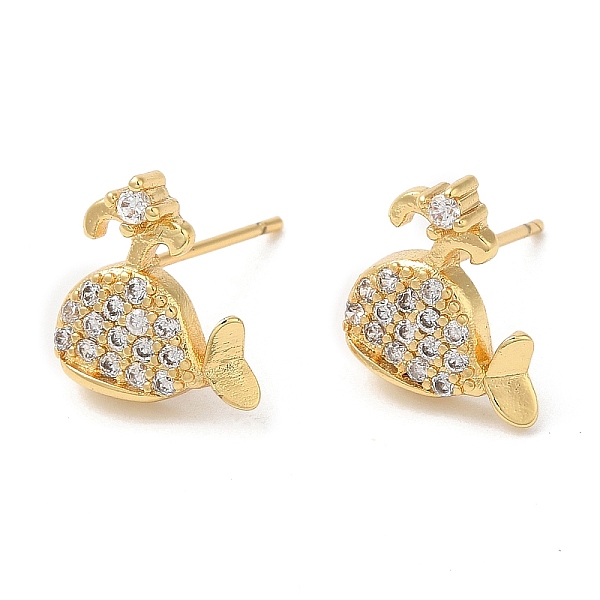 PandaHall Rack Plating Brass Whale Stud Earrings with Cubic Zirconia, Lead Free & Cadmium Free, Real 18K Gold Plated, 12x11mm Cubic Zirconia...
PandaHall Rack Plating Brass Whale Stud Earrings with Cubic Zirconia, Lead Free & Cadmium Free, Real 18K Gold Plated, 12x11mm Cubic Zirconia...