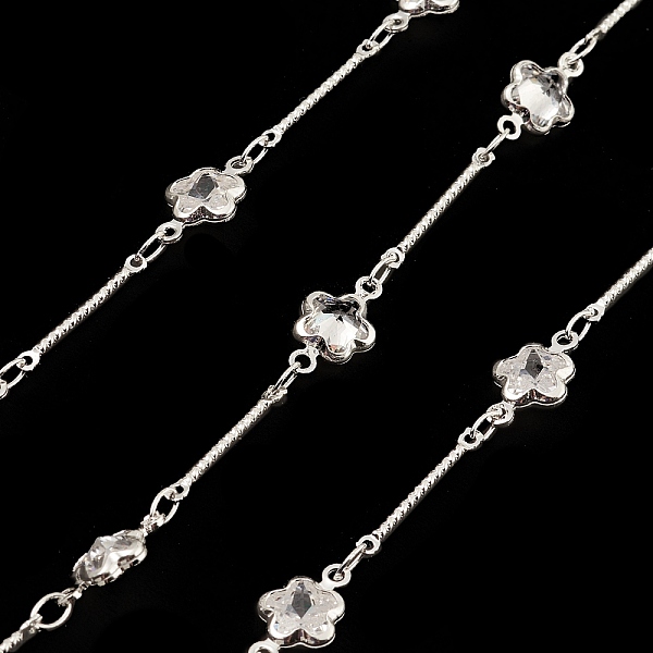 PandaHall Brass Star Link Chains, with Clear Cubic Zirconia Beaded, Unwelded, with Spool, Silver, 12x7x3.5mm Brass+Cubic Zirconia
PandaHall Brass Star Link Chains, with Clear Cubic Zirconia Beaded, Unwelded, with Spool, Silver, 12x7x3.5mm Brass+Cubic Zirconia