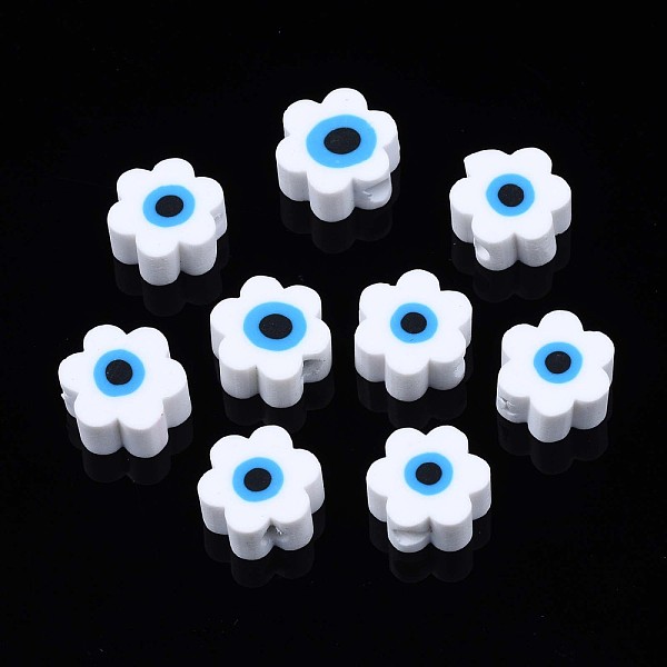 PandaHall Handmade Polymer Clay Beads, Flower with Evil Eye, White, 9x9x4.5mm, Hole: 1.8mm Polymer Clay Flower White
PandaHall Handmade Polymer Clay Beads, Flower with Evil Eye, White, 9x9x4.5mm, Hole: 1.8mm Polymer Clay Flower White