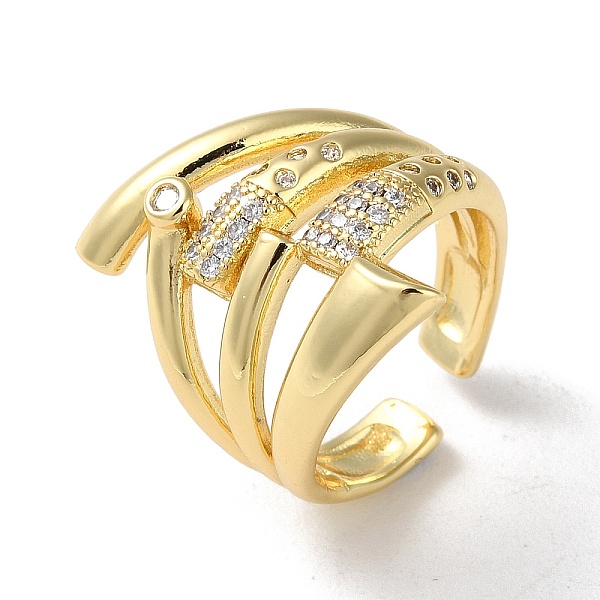 PandaHall Rack Plating Brass with Clear Cubic Zirconia Open Cuff Rings, Hollow, Real 16K Gold Plated, Inner Diameter: 17mm Brass+Cubic...
PandaHall Rack Plating Brass with Clear Cubic Zirconia Open Cuff Rings, Hollow, Real 16K Gold Plated, Inner Diameter: 17mm Brass+Cubic...