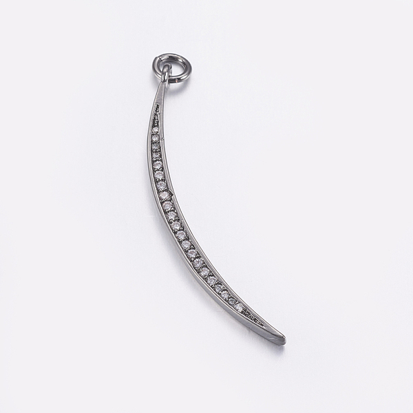 PandaHall Brass Micro Pave Cubic Zirconia Pendants, Long-Lasting Plated, Moon, Gunmetal, 39x8x2mm, Hole: 3mm Brass+Cubic Zirconia Moon Clear
PandaHall Brass Micro Pave Cubic Zirconia Pendants, Long-Lasting Plated, Moon, Gunmetal, 39x8x2mm, Hole: 3mm Brass+Cubic Zirconia Moon Clear