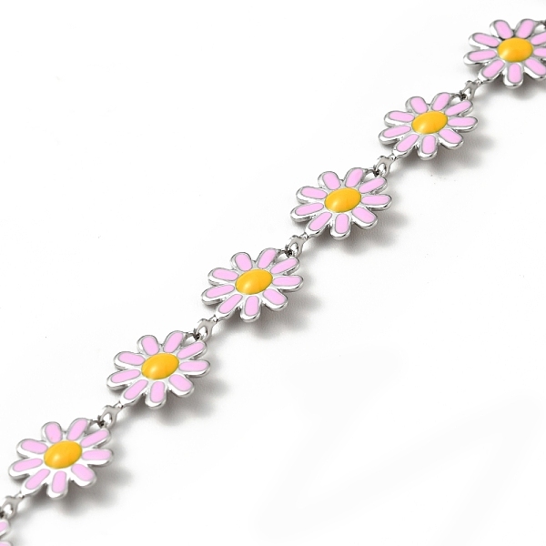 PandaHall 304 Stainless Steel Flower Link Chains, with Enamel, Soldered, with Spool, Pink, 10x1~2mm Stainless Steel+Enamel Pink
PandaHall 304 Stainless Steel Flower Link Chains, with Enamel, Soldered, with Spool, Pink, 10x1~2mm Stainless Steel+Enamel Pink