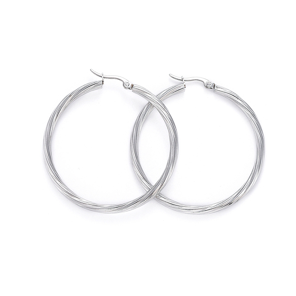 PandaHall 304 Stainless Steel Hoop Earrings, Hypoallergenic Earrings, Textured, Stainless Steel Color, 54x49.5x3.5mm, Pin: 0.7x1mm 304...
PandaHall 304 Stainless Steel Hoop Earrings, Hypoallergenic Earrings, Textured, Stainless Steel Color, 54x49.5x3.5mm, Pin: 0.7x1mm 304...