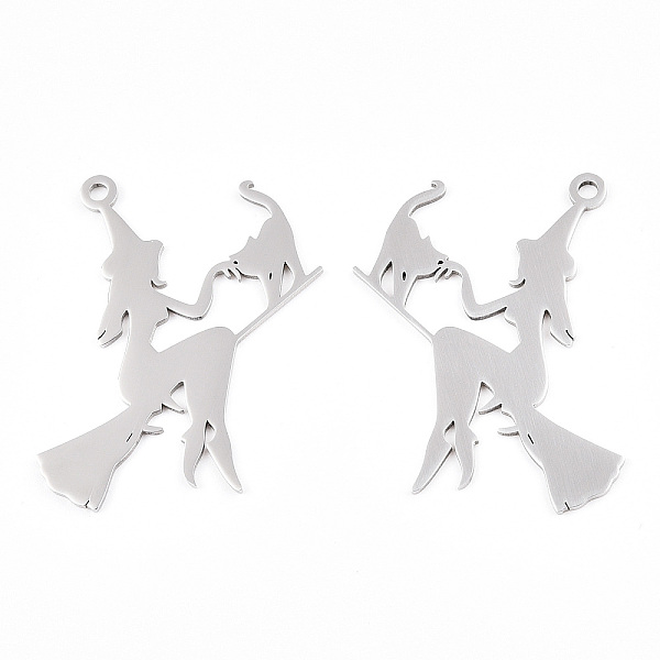 PandaHall Halloween 201 Stainless Steel Pendants, Laser Cut, Witch with Cat, Stainless Steel Color, 40x36x1mm, Hole: 1.8mm 201 Stainless...
PandaHall Halloween 201 Stainless Steel Pendants, Laser Cut, Witch with Cat, Stainless Steel Color, 40x36x1mm, Hole: 1.8mm 201 Stainless...