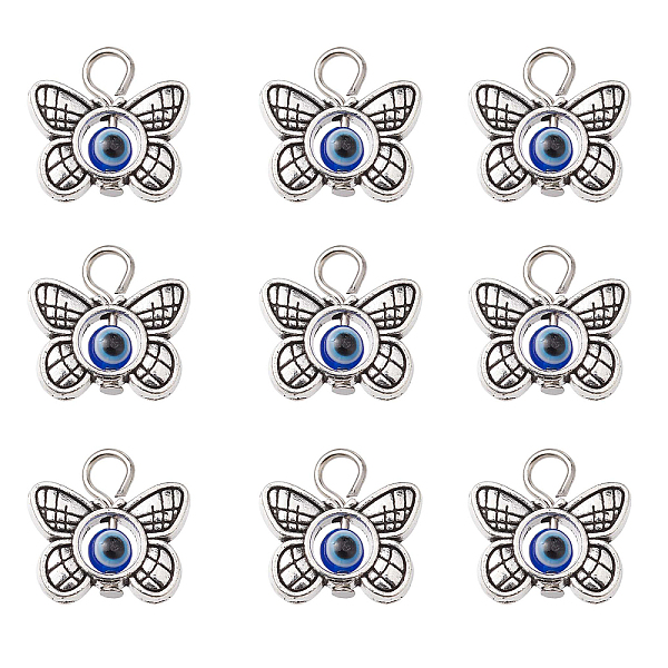 PandaHall 30Pcs Tibetan Style Alloy & Evil Eye Resin Pendants, with Platinum Tone Iron Loops, Butterfly Charms, Antique Silver, 15x15.5x4mm...
PandaHall 30Pcs Tibetan Style Alloy & Evil Eye Resin Pendants, with Platinum Tone Iron Loops, Butterfly Charms, Antique Silver, 15x15.5x4mm...