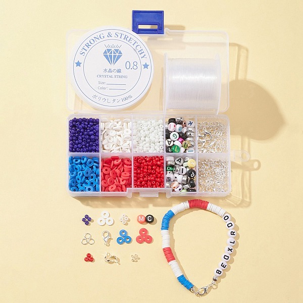 PandaHall DIY Independence Day Bracelet Necklace Making Kits, Including Glass Seed & Polymer Clay Disc & Acrylic Letter Beads, Alloy Clasps..., Multicolor
PandaHall DIY Independence Day Bracelet Necklace Making Kits, Including Glass Seed & Polymer Clay Disc & Acrylic Letter Beads, Alloy Clasps..., Multicolor