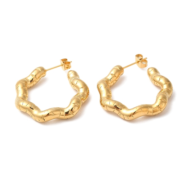 PandaHall Ion Plating(IP) 304 Stainless Steel Ring Stud Earring, Half Hoop Earrings, Real 18K Gold Plated, 28.5x5.5mm 304 Stainless Steel...
PandaHall Ion Plating(IP) 304 Stainless Steel Ring Stud Earring, Half Hoop Earrings, Real 18K Gold Plated, 28.5x5.5mm 304 Stainless Steel...