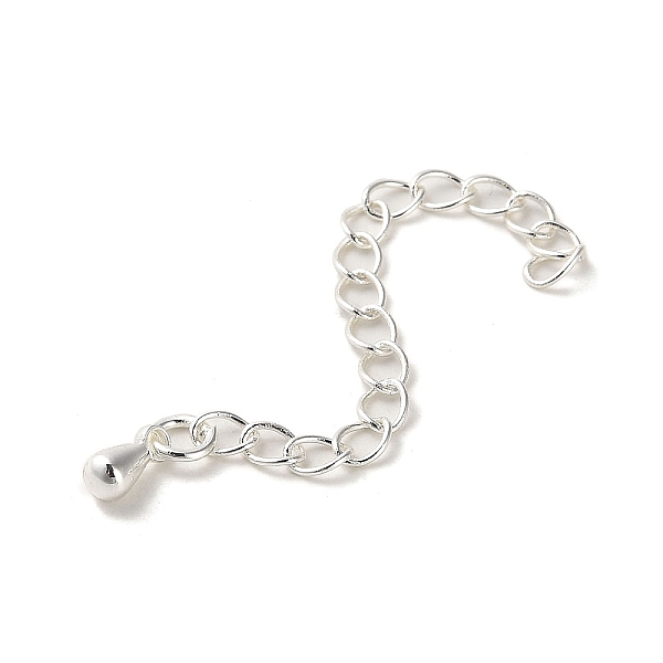 PandaHall Rack Plating Brass Curb Chain Extender, End Chains with Teardrop Drop, 925 Sterling Silver Plated, 56mm Brass Teardrop
PandaHall Rack Plating Brass Curb Chain Extender, End Chains with Teardrop Drop, 925 Sterling Silver Plated, 56mm Brass Teardrop