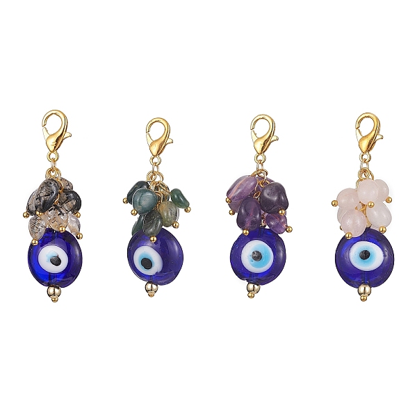 PandaHall Natural Mixed Gemstone Nuggets Pendant Decorations, with Evil Eye Lampwork Beads and 304 Stainless Steel Lobster Claw Clasps..., Multicolor
PandaHall Natural Mixed Gemstone Nuggets Pendant Decorations, with Evil Eye Lampwork Beads and 304 Stainless Steel Lobster Claw Clasps..., Multicolor