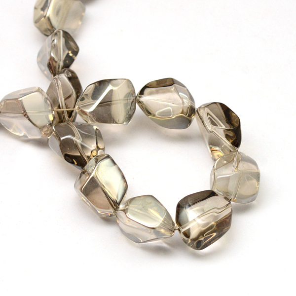 PandaHall Electroplate Glass Beads Strands, Rainbow Plated, Trapezoid, Light Grey, 15.5x12~12.5x8.5~9mm, Hole: 1.5mm, about 40pcs/strand..., Gray
PandaHall Electroplate Glass Beads Strands, Rainbow Plated, Trapezoid, Light Grey, 15.5x12~12.5x8.5~9mm, Hole: 1.5mm, about 40pcs/strand..., Gray