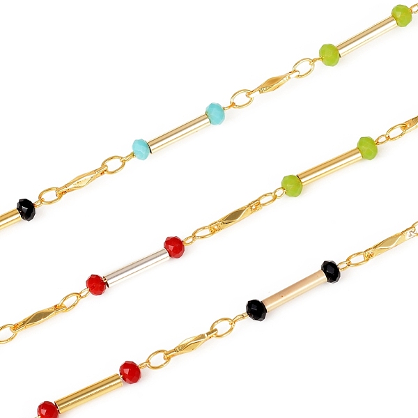 PandaHall 3.28 Feet Brass Bar Link Chains, with Glass Beads, Soldered, Long-Lasting Plated, Rondelle, Colorful, Real 18K Gold Plated, 10x2mm...
PandaHall 3.28 Feet Brass Bar Link Chains, with Glass Beads, Soldered, Long-Lasting Plated, Rondelle, Colorful, Real 18K Gold Plated, 10x2mm...