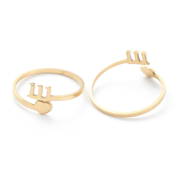 PandaHall Ion Plating(IP) 201 Stainless Steel Cuff Rings, Open Rings, Numbers 1 with Heart, Real 18K Gold Plated, Number 1: 5x7.5mm, US Size...
PandaHall Ion Plating(IP) 201 Stainless Steel Cuff Rings, Open Rings, Numbers 1 with Heart, Real 18K Gold Plated, Number 1: 5x7.5mm, US Size...