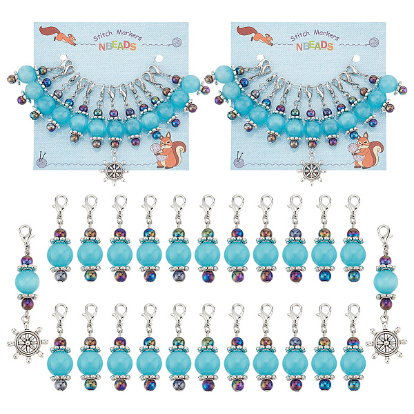 PandaHall 24 Pcs Cat Eye Beads Stitch Markers, Rudder Pendant Alloy Crochet Stitch Marker Removable Lobster Clasp Locking Stitch Marker for...
PandaHall 24 Pcs Cat Eye Beads Stitch Markers, Rudder Pendant Alloy Crochet Stitch Marker Removable Lobster Clasp Locking Stitch Marker for...