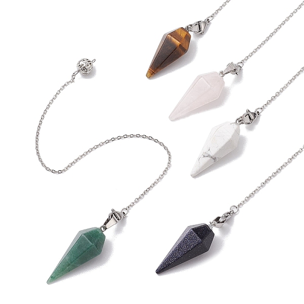 PandaHall Natural & Synthetic Mixed Gemstone Pointed Dowsing Pendulums, with 304 Stainless Steel Cable Chains, Cone, 230mm, Pendants...
PandaHall Natural & Synthetic Mixed Gemstone Pointed Dowsing Pendulums, with 304 Stainless Steel Cable Chains, Cone, 230mm, Pendants...