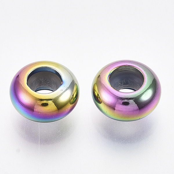 PandaHall Ion Plating(IP) 201 Stainless Steel Beads, with Rubber Inside, Slider Beads, Stopper Beads, Rondelle, Rainbow Color, 8x4mm, Hole...
PandaHall Ion Plating(IP) 201 Stainless Steel Beads, with Rubber Inside, Slider Beads, Stopper Beads, Rondelle, Rainbow Color, 8x4mm, Hole...