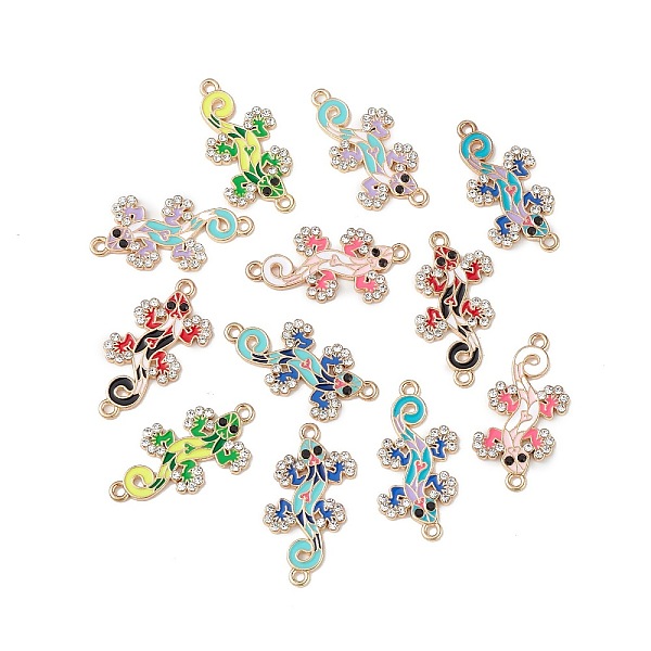 PandaHall Alloy Enamel Connector Charms, Lizard Links with Crystal Rhinestone, Light Gold, Cadmium Free & Nickel Free & Lead Free, Mixed..., Multicolor
PandaHall Alloy Enamel Connector Charms, Lizard Links with Crystal Rhinestone, Light Gold, Cadmium Free & Nickel Free & Lead Free, Mixed..., Multicolor