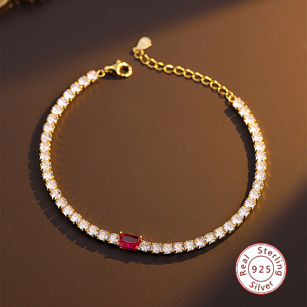 PandaHall 925 Sterling Silver Rectangle Link Chain Bracelet, Cubic Zirconia Tennnis Bracelets for Women, Real 18K Gold Plated, 6-1/4 inch..., Pink
PandaHall 925 Sterling Silver Rectangle Link Chain Bracelet, Cubic Zirconia Tennnis Bracelets for Women, Real 18K Gold Plated, 6-1/4 inch..., Pink