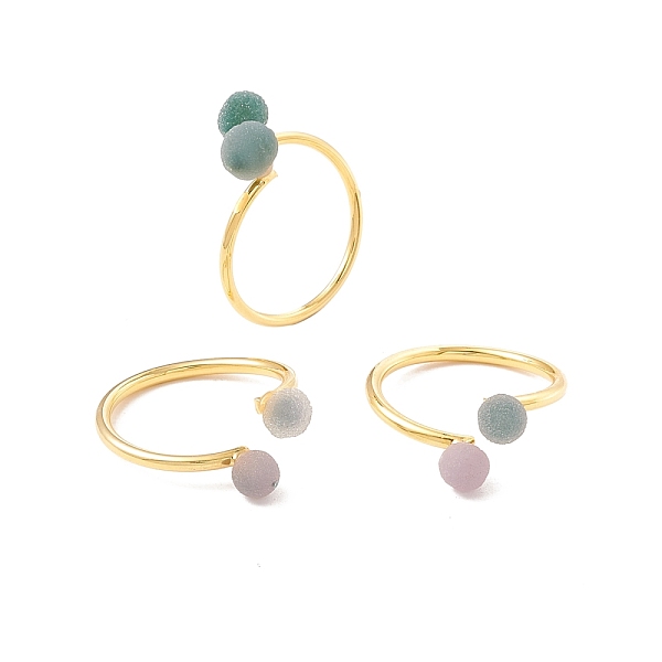 PandaHall Natural Agate Double Round Beaded Open Cuff Ring, Brass Jewelry for Women, Golden, US Size 4 3/4(15.4mm) Natural Agate
PandaHall Natural Agate Double Round Beaded Open Cuff Ring, Brass Jewelry for Women, Golden, US Size 4 3/4(15.4mm) Natural Agate