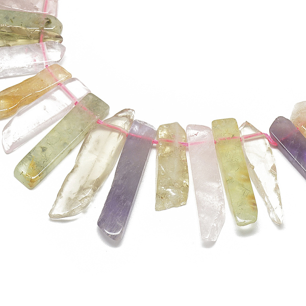 PandaHall Natural Quartz Beads Strands, Top Drilled Beads, Rectangle, 19~67x8~11x4~9mm, Hole: 1mm, about 38~48pcs/strand, 15.7 inch Other...
PandaHall Natural Quartz Beads Strands, Top Drilled Beads, Rectangle, 19~67x8~11x4~9mm, Hole: 1mm, about 38~48pcs/strand, 15.7 inch Other...
