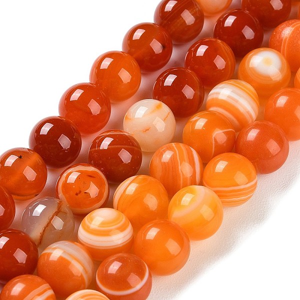 PandaHall Natural Striped Agate/Banded Agate Beads Strands, Dyed, Round, Orange, 10mm, Hole: 1.2mm, about 19pcs/strand, 7.60''(19.3cm)...
PandaHall Natural Striped Agate/Banded Agate Beads Strands, Dyed, Round, Orange, 10mm, Hole: 1.2mm, about 19pcs/strand, 7.60''(19.3cm)...