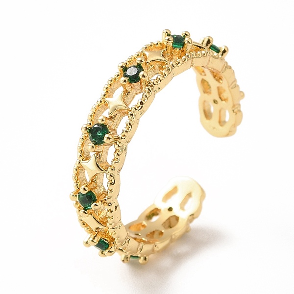 PandaHall Cubic Zirconia Star Open Cuff Ring, Real 18K Gold Plated Brass Jewelry for Women, Lead Free & Cadmium Free, Green, US Size 7 3/4...
PandaHall Cubic Zirconia Star Open Cuff Ring, Real 18K Gold Plated Brass Jewelry for Women, Lead Free & Cadmium Free, Green, US Size 7 3/4...