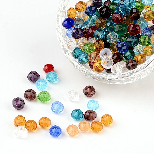 PandaHall Faceted Rondelle Transparent Glass Beads, Mixed Color, 6x4mm, Hole: 1mm Glass Rondelle Multicolor
PandaHall Faceted Rondelle Transparent Glass Beads, Mixed Color, 6x4mm, Hole: 1mm Glass Rondelle Multicolor