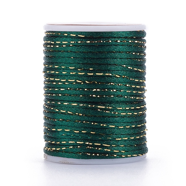 PandaHall Polyester Cord, with Gold Metallic Cord, Chinese Knotting Cord, Dark Green, 1.5mm, about 4.37 yards(4m)/roll Polyester Green
PandaHall Polyester Cord, with Gold Metallic Cord, Chinese Knotting Cord, Dark Green, 1.5mm, about 4.37 yards(4m)/roll Polyester Green