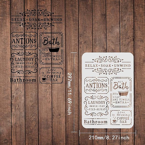 PandaHall FINGERINSPIRE Bathroom Drawing Painting Stencils Templates (11.6x8.3inch) Laundry Stencils Decoration Rectangle Stencils Coffee...
PandaHall FINGERINSPIRE Bathroom Drawing Painting Stencils Templates (11.6x8.3inch) Laundry Stencils Decoration Rectangle Stencils Coffee...