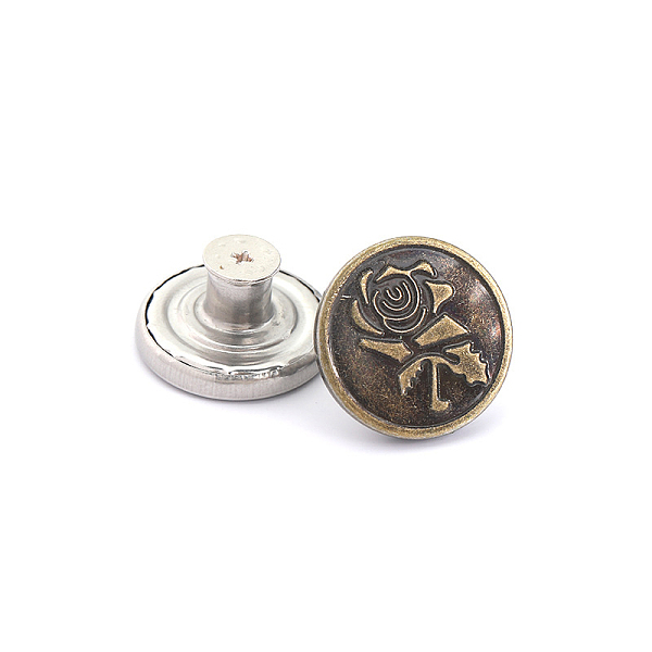 PandaHall Alloy Button Pins for Jeans, Nautical Buttons, Garment Accessories, Round with Rose, Antique Golden, 20mm Alloy Round
PandaHall Alloy Button Pins for Jeans, Nautical Buttons, Garment Accessories, Round with Rose, Antique Golden, 20mm Alloy Round
