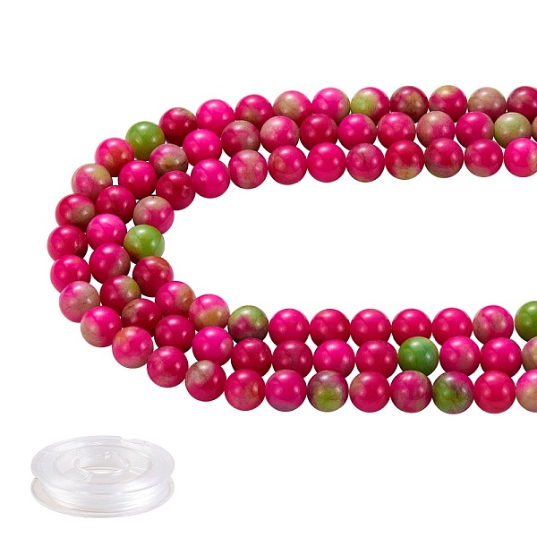 PandaHall DIY Jewelry Bracelet Making Kits, 3 Strands 8mm Dyed Round Natural White Jade Beads and Flat Elastic Thread, Fuchsia, 8mm, Hole..., Pink
PandaHall DIY Jewelry Bracelet Making Kits, 3 Strands 8mm Dyed Round Natural White Jade Beads and Flat Elastic Thread, Fuchsia, 8mm, Hole..., Pink