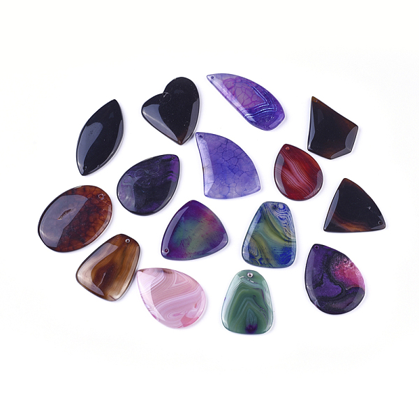 PandaHall Natural Agate Pendants, Dyed & Heated, Mixed Shapes, Mixed Color, 38.5~60.5x25.5~40.5x4.5~6.5mm, Hole: 1.5~2mm Natural Agate Mixed..., Multicolor
PandaHall Natural Agate Pendants, Dyed & Heated, Mixed Shapes, Mixed Color, 38.5~60.5x25.5~40.5x4.5~6.5mm, Hole: 1.5~2mm Natural Agate Mixed..., Multicolor