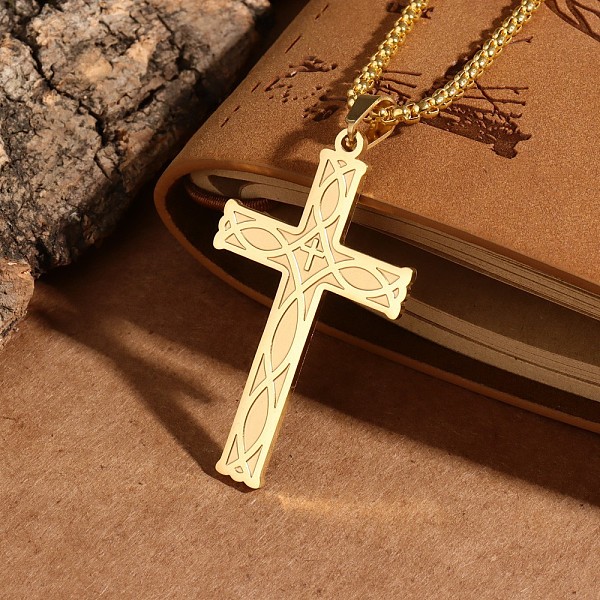 PandaHall Titanium Steel Cross Pendant Necklaces, Box Chain Necklaces for Men Women Stainless Steel
PandaHall Titanium Steel Cross Pendant Necklaces, Box Chain Necklaces for Men Women Stainless Steel