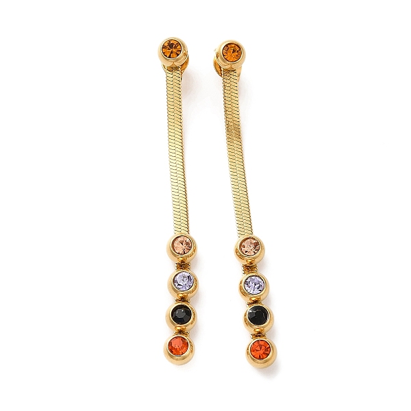 PandaHall Colorful Rhinestone Dangle Stud Earrings, Vacuum Plating 304 Stainless Steel Chains Drop Earrings, Golden, 54x5mm 304 Stainless...
PandaHall Colorful Rhinestone Dangle Stud Earrings, Vacuum Plating 304 Stainless Steel Chains Drop Earrings, Golden, 54x5mm 304 Stainless...
