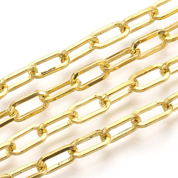 PandaHall Unwelded Iron Paperclip Chains, Flat Oval, Drawn Elongated Cable Chains, with Spool, Golden, 10x5x1mm, about 82.02 Feet(25m)/roll...
PandaHall Unwelded Iron Paperclip Chains, Flat Oval, Drawn Elongated Cable Chains, with Spool, Golden, 10x5x1mm, about 82.02 Feet(25m)/roll...