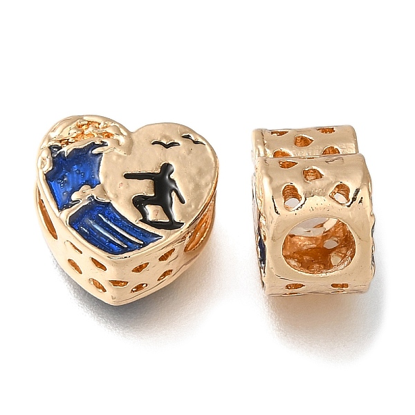 PandaHall Rack Plating Alloy Enamel European Beads, Large Hole Beads, Heart with Surf, Golden, 11x12x7.5mm, Hole: 5mm Alloy+Enamel Heart..., Blue
PandaHall Rack Plating Alloy Enamel European Beads, Large Hole Beads, Heart with Surf, Golden, 11x12x7.5mm, Hole: 5mm Alloy+Enamel Heart..., Blue
