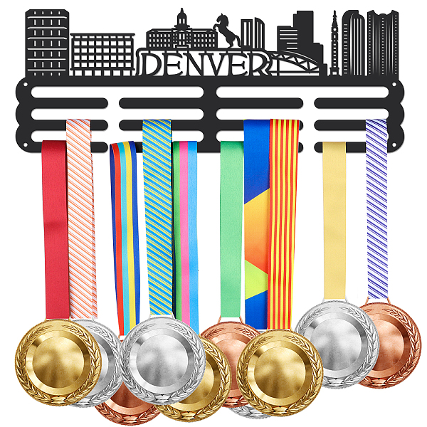 PandaHall Fashion Iron Medal Hanger Holder Display Wall Rack, with Screws, Word Denver, City Silhouette Pattern, 150x400mm Iron Others
PandaHall Fashion Iron Medal Hanger Holder Display Wall Rack, with Screws, Word Denver, City Silhouette Pattern, 150x400mm Iron Others
