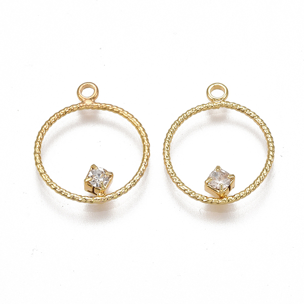 PandaHall Brass Pendants, Nickel Free, Real 18K Gold Plated, with Cubic Zirconia, Ring, Clear, 19x16x3mm, Hole: 1.8mm Brass+Cubic Zirconia...
PandaHall Brass Pendants, Nickel Free, Real 18K Gold Plated, with Cubic Zirconia, Ring, Clear, 19x16x3mm, Hole: 1.8mm Brass+Cubic Zirconia...