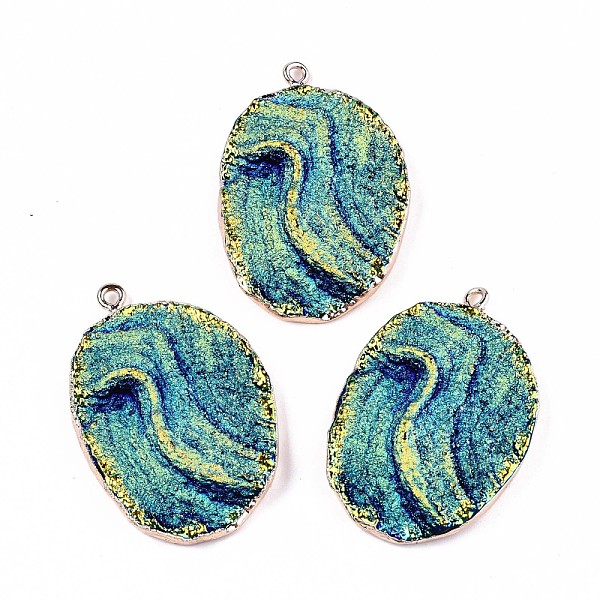 PandaHall Electroplate Druzy Resin Pendants, with Edge Light Gold Plated Iron Loops, Oval, Sky Blue, 41x28x7mm, Hole: 1.8mm Iron+Resin Oval
PandaHall Electroplate Druzy Resin Pendants, with Edge Light Gold Plated Iron Loops, Oval, Sky Blue, 41x28x7mm, Hole: 1.8mm Iron+Resin Oval