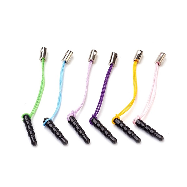 PandaHall Plastic Mobile Dustproof Plugs, Mobile Straps, with Brass Cord Ends and Nylon Cord, Platinum, Mixed Color, 59mm Plastic Multicolor
PandaHall Plastic Mobile Dustproof Plugs, Mobile Straps, with Brass Cord Ends and Nylon Cord, Platinum, Mixed Color, 59mm Plastic Multicolor