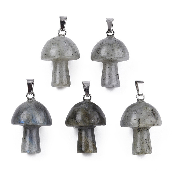 PandaHall Natural Labradorite Pendants, with Stainless Steel Snap On Bails, Mushroom Shaped, 24~25x16mm, Hole: 5x3mm Labradorite Mushroom
PandaHall Natural Labradorite Pendants, with Stainless Steel Snap On Bails, Mushroom Shaped, 24~25x16mm, Hole: 5x3mm Labradorite Mushroom