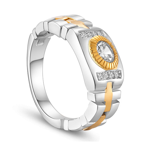 PandaHall SHEGRACE 925 Sterling Silver Finger Ring, with Watch Chain and Real 18K Gold Plated Round with Two Rows of AAA Cubic Zirconias..., Clear
PandaHall SHEGRACE 925 Sterling Silver Finger Ring, with Watch Chain and Real 18K Gold Plated Round with Two Rows of AAA Cubic Zirconias..., Clear
