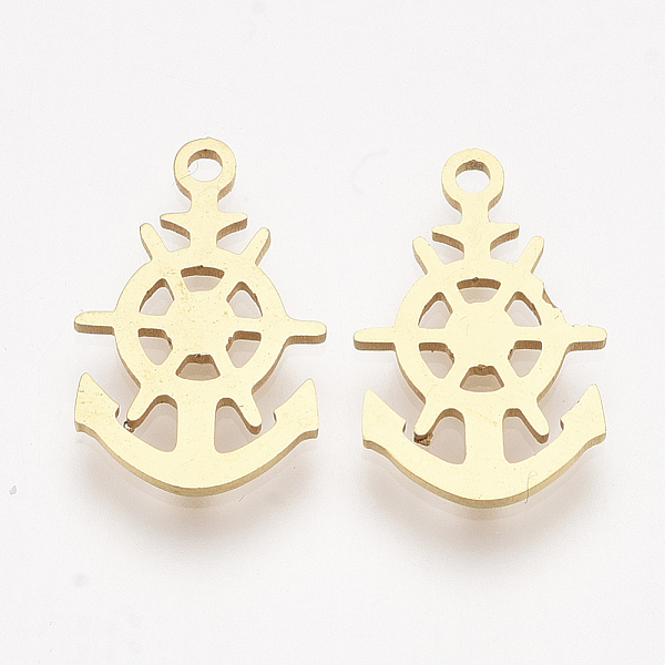 PandaHall 201 Stainless Steel Pendants, Laser Cut Pendants, Anchor & Helm, Golden, 16.5x10.5x1mm, Hole: 1.4mm 201 Stainless Steel Anchor &...
PandaHall 201 Stainless Steel Pendants, Laser Cut Pendants, Anchor & Helm, Golden, 16.5x10.5x1mm, Hole: 1.4mm 201 Stainless Steel Anchor &...