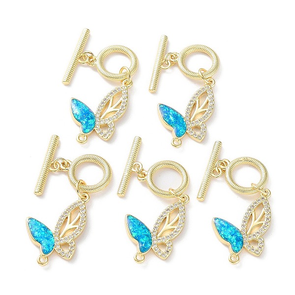 PandaHall Rack Plating Brass Micro Pave Cubic Zirconia Toggle Clasps, with Synthetic Opal, Cadmium Free & Lead Free, Long-Lasting Plated...
PandaHall Rack Plating Brass Micro Pave Cubic Zirconia Toggle Clasps, with Synthetic Opal, Cadmium Free & Lead Free, Long-Lasting Plated...