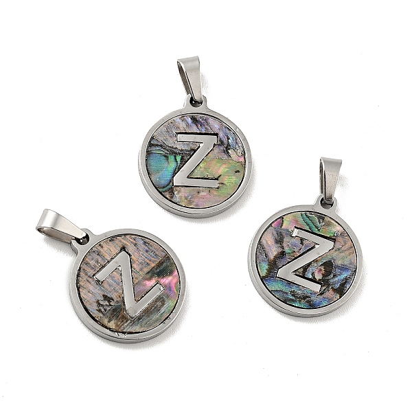 PandaHall 304 Stainless Steel with Paua Shell Pendants, Stainless Steel Color, Flat Round with Letter Charm, Letter.Z, 18x16x1.5mm, Hole...
PandaHall 304 Stainless Steel with Paua Shell Pendants, Stainless Steel Color, Flat Round with Letter Charm, Letter.Z, 18x16x1.5mm, Hole...