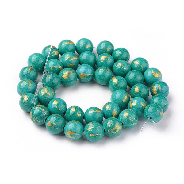 PandaHall Natural Jade Beads Strands, with Gold Foil, Dyed, Round, Light Sea Green, 4mm, Hole: 1mm, about 92~95pcs/strand ,14.96 inch(38cm)...
PandaHall Natural Jade Beads Strands, with Gold Foil, Dyed, Round, Light Sea Green, 4mm, Hole: 1mm, about 92~95pcs/strand ,14.96 inch(38cm)...