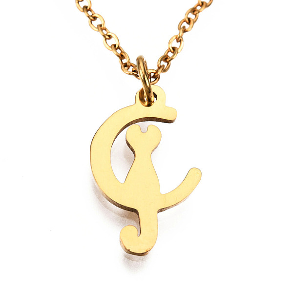 PandaHall 201 Stainless Steel Kitten Pendant Necklaces, with Cable Chains and Lobster Claw Clasps, Crescent Moon with Cat, Golden, 15.74...
PandaHall 201 Stainless Steel Kitten Pendant Necklaces, with Cable Chains and Lobster Claw Clasps, Crescent Moon with Cat, Golden, 15.74...